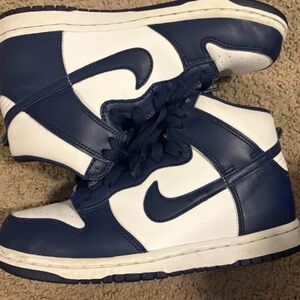 Nike Kids Navy Blue and White Sneakers